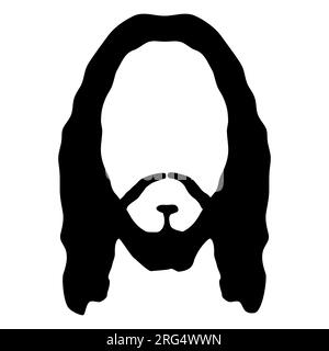 Jesus face beard hair head. Christ son God silhouette avatar man. Religion bible person Stock Vector