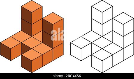 isometric cubes 3d shapes. cube Icon. In Trendy Design Vector. vector illustration on white background Stock Vector