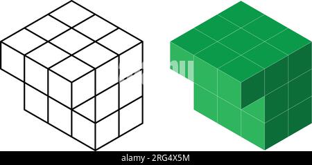 isometric cubes 3d shapes. cube Icon. In Trendy Design Vector. vector illustration on white background Stock Vector