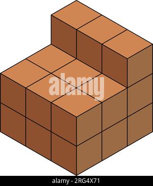 isometric cubes 3d shapes. cube Icon. In Trendy Design Vector. vector illustration on white background Stock Vector