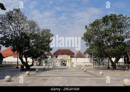 Exterior of Museum Benteng Vredeburg, is history museum is a museum that exhibits Indonesian history during the colonial period. Located near Maliobor Stock Photo