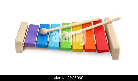 Colorful xylophone isolated on white. Children's toy Stock Photo