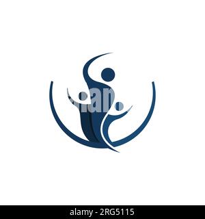 Abstract human figure logo design vector image. Abstract human figures logo Elements design Icon Stock Vector