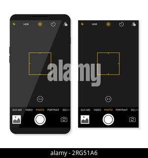 Smartphone Camera Application UI Mockup Template Design. Vector ...