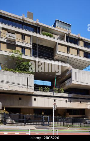 Embassy of Kuwait in Tokyo, designed by Tange Kenzo (1970); Minato, Tokyo, Japan Stock Photo