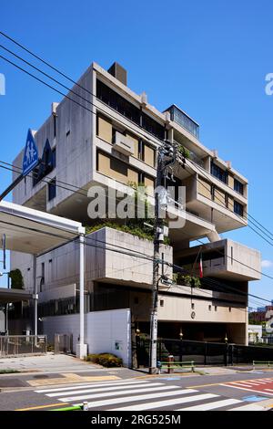 Embassy of Kuwait in Tokyo, designed by Tange Kenzo (1970); Minato, Tokyo, Japan Stock Photo