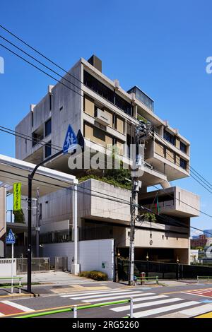 Embassy of Kuwait in Tokyo, designed by Tange Kenzo (1970); Minato, Tokyo, Japan Stock Photo