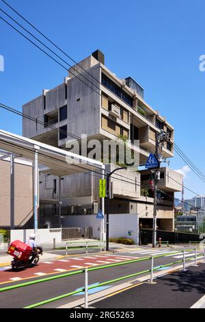 Embassy of Kuwait in Tokyo, designed by Tange Kenzo (1970); Minato, Tokyo, Japan Stock Photo