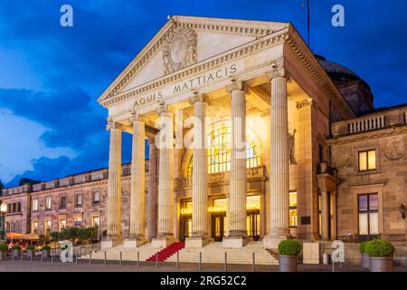 Wiesbaden: spa house Kurhaus in Rheingau, Hessen, Hesse, Germany Stock Photo