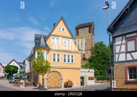 Niedernhausen: church and Old Town Hall in hamlet Oberjosbach in Taunus, Hessen, Hesse, Germany Stock Photo