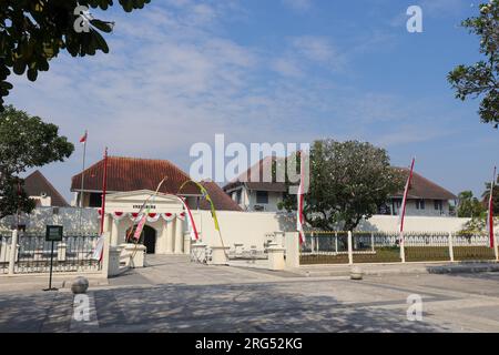 Exterior of Museum Benteng Vredeburg, is history museum is a museum that exhibits Indonesian history during the colonial period. Located near Maliobor Stock Photo