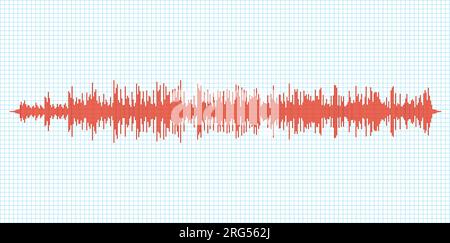 Seismogram earthquake seismic graph diagram. Seismometer or sound waves vibration richter activity Stock Vector