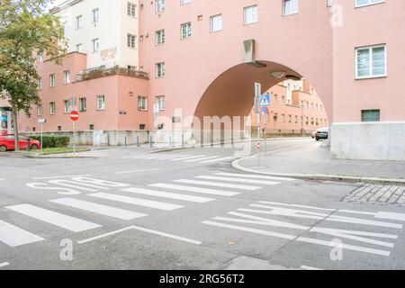 Vienna, Austria. 06 August 2023: Karl Marx-Hof housing complex and the longest single residential buildings in the world. Built between 1927 and 1930. Stock Photo