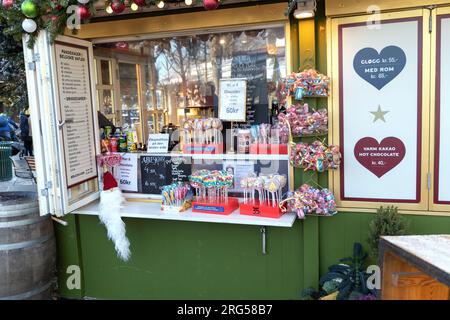 Different lollipops in a candy store. Sweets for children. Stock Photo