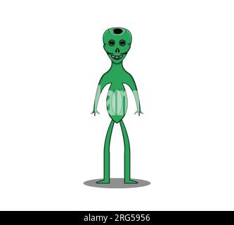 aliens vector. alien illustration on white background. different aliens from the others. Stock Vector