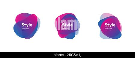 Set of abstract modern blue and magenta graphic elements Stock Vector