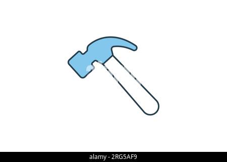 Hammer Icon. Icon related to carpentry, construction, projects. flat line icon style. Simple vector design editable Stock Vector