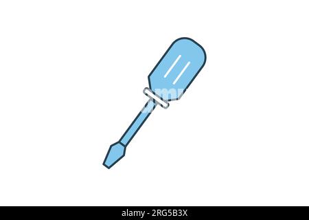 Screwdriver Icon. Icon related to repair, assembly, construction, and related tasks in various design contexts, applications, and user interfaces. fla Stock Vector