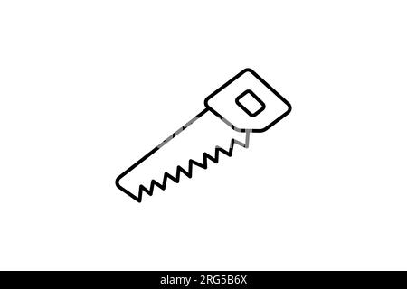 Saw Icon. Icon related to carpentry, construction, projects, applications, and user interfaces. line icon style. Simple vector design editable Stock Vector