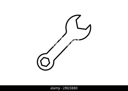 Wrench Icon. Icon related to repair, maintenance, assembly, applications and user interfaces. line icon style. Simple vector design editable Stock Vector