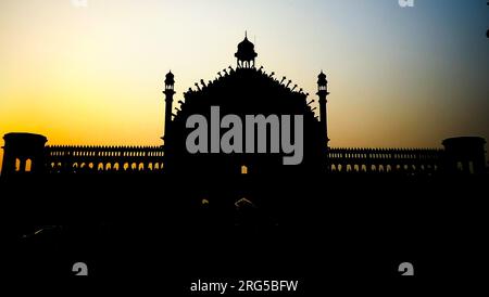 Silhouette of the Rumi Gate Entrance in Lucknow City of India. Stock Photo