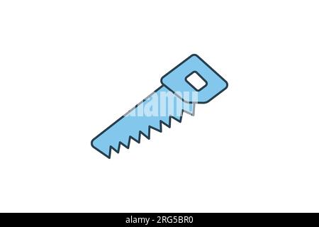 Saw Icon. Icon related to carpentry, construction, projects, applications, and user interfaces. flat line icon style. Simple vector design editable Stock Vector