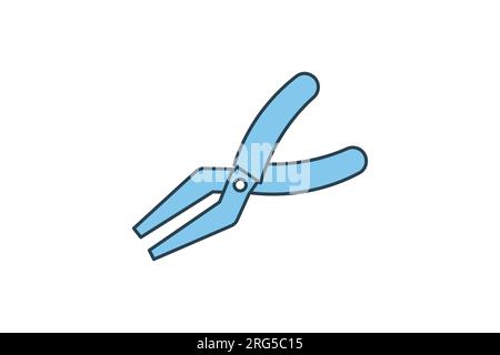 Pliers Icon. Icon related to gripping, cutting, crafting, applications, user interfaces. flat line icon style. Simple vector design editable Stock Vector