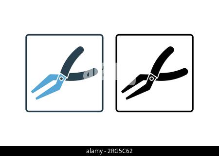 Pliers Icon. Icon related to gripping, cutting, crafting, applications, user interfaces. solid icon style. Simple vector design editable Stock Vector