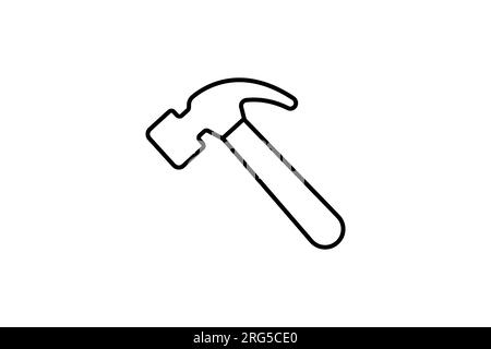 Hammer Icon. Icon related to carpentry, construction, projects. line icon style. Simple vector design editable Stock Vector