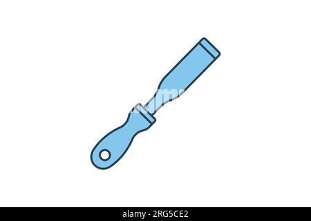 Chisel Icon. Icon related to woodworking, sculpting, crafting, applications, user interfaces. flat line icon style. Simple vector design editable Stock Vector