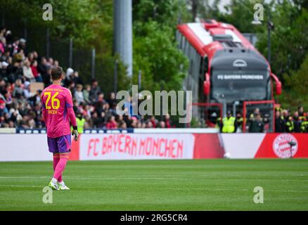 Unterhaching, Germany. 07th Aug, 2023. Soccer: Test matches, FC Bayern Munich - AS Monaco at Alpenbauer Sportpark. Goalkeeper Sven Ulreich of Munich is on the pitch. Credit: Sven Hoppe/dpa/Alamy Live News Stock Photo