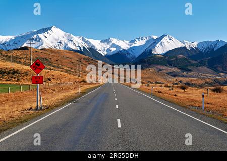 New Zealand. Southern Alps. Driving to Arthur Pass on State Highway 73 Stock Photo