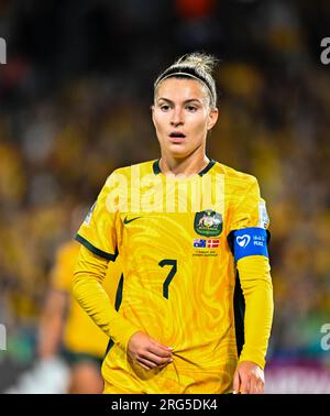 Sydney, Australia. 7th August 2023, Australia's captain Steph Catley during the 2023 FIFA Women's World Cup round of 16 match at Stadium Australia in Sydney, Australia (Kleber Osorio) Credit: Kleber Osorio/ Alamy Live News Stock Photo