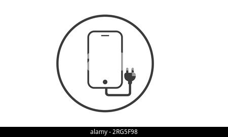 Smartphone Charge Icon. Vector isolated flat editable illustration Stock Vector