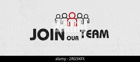 join our team sign on white background Stock Photo