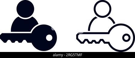 User entrance key symbol key to lock unlock or get access vector illustration icon Stock Vector