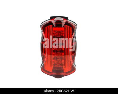 Red bicycle light isolated on white background Stock Photo