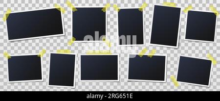 Photo frame on sticky tape template design Vector Image