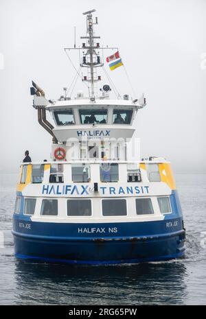 Halifax ferry service arriving at Halifax Ferry terminal in downtown Halifax Nova Scotia Canada Stock Photo