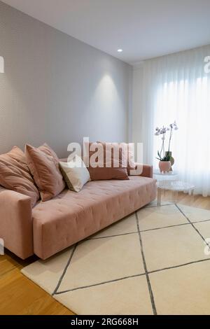 Large pink 2024 sofa cushions