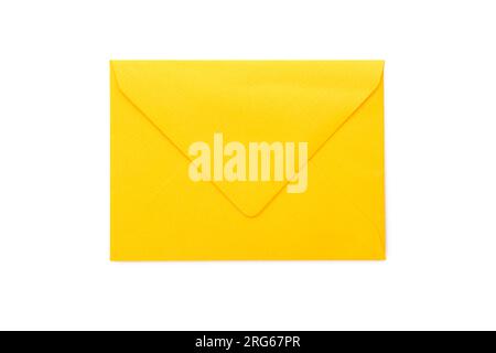 Yellow envelope isolated on white background Stock Photo