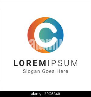 3D Gradient Initial Letter C Monogram Logo Design Modern C Logotype Stock Vector
