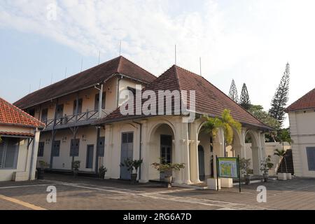 Exterior of Museum Benteng Vredeburg, is history museum is a museum that exhibits Indonesian history during the colonial period. Located near Maliobor Stock Photo