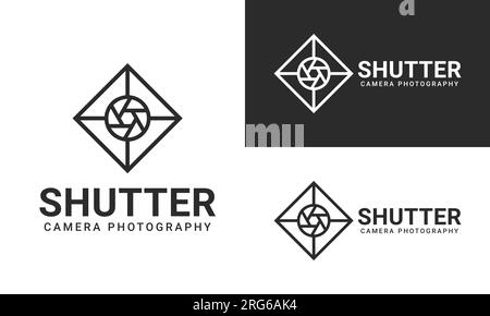 Camera Shutter with Triangle Logo Design Shutter Logotype Stock Vector