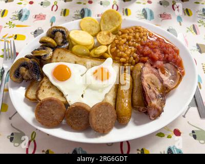 Traditional fried English breakfast Stock Photo