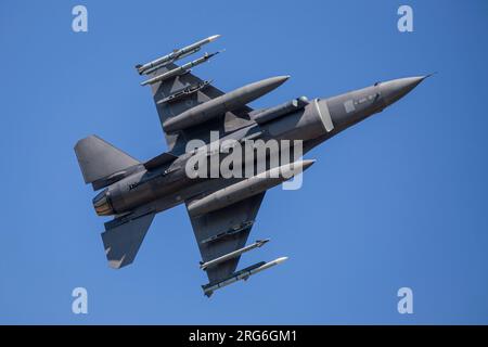 Air National Guard F-16C Jet during Exercise Air Defender 2023 in Jagel, Germany. Stock Photo