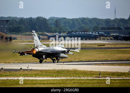 South Dakota Air National Guard F-16C Jet during Exercise Air Defender 2023 in Jagel, Germany. Stock Photo