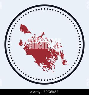 Cat Ba Island round stamp. Round logo with map and title. Stylish minimal Cat Ba Island badge with map. Vector illustration. Stock Vector
