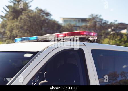 Police siren with flashlights, close up Stock Photo