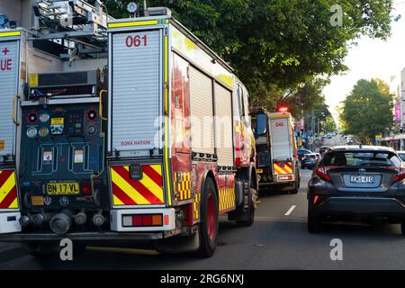 Fire Rescue Truck responding at the Fire Alarm Stock Photo - Alamy